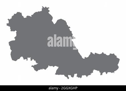 West Midlands County Silhouette Karte isoliert auf weißem Hintergrund, England Stock Vektor