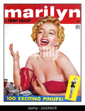 1950 Marilyn Monroe Frontcover 'MARILYN' Dell Magazine mit 100 aufregenden Pinups! Von Sidney Skolsky Magazine für Filmfans und Liebhaber von Skandal und Schmeichelei Pin Up Magazine Stockfoto