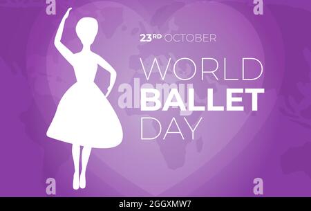 World Ballet Day Hintergrundillustration mit Herz Stock Vektor