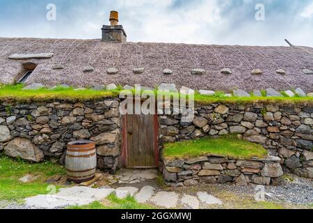 Gearrannan Blackhouse Village in Garenin auf der Isle of Lewis , Äußere Hebriden, Schottland, Großbritannien Stockfoto