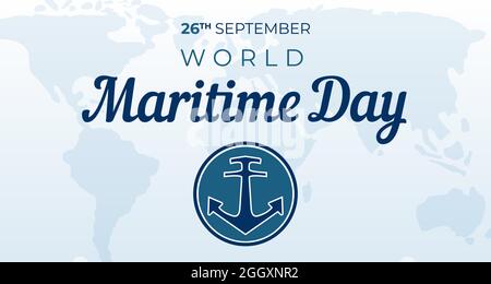 Hintergrund Zum Welttag Der Seeschifffahrt Stock Vektor