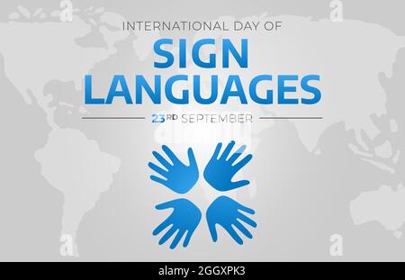 Internationaler Tag der Gebärdensprachen Hintergrund Stock Vektor