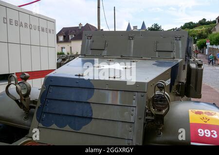 M3 Half-Track, Arromanche, Calvados, Region Normandie, Nordwestfrankreich Stockfoto