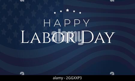 Dunkelblau Happy Labor Day Hintergrund Illustration Stock Vektor