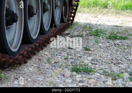 Alte verlassene gepanzerte Fahrzeuge des zweiten Weltkrieges Stockfoto