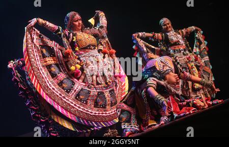 INDISCHER TRADITIONELLER RAJASTHANI-TANZ -KALBELIA Stockfoto