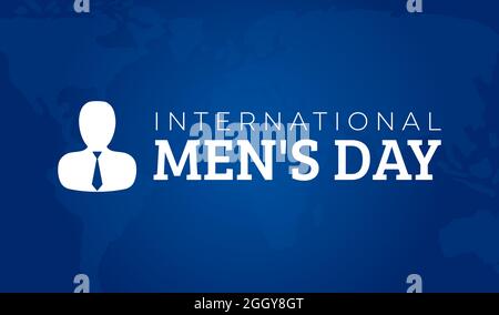 Blaues Banner mit Hintergrund zum Internationalen Tag der Männer Stock Vektor