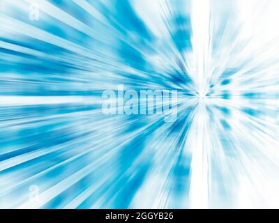 Einfacher weißer und blauer Hintergrund mit Bewegungsunschärfe-Effekt – 3d-Illustration Stockfoto