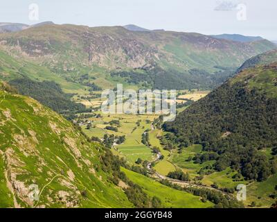 Blick auf Stonethwaite in Borrowdale, Lake District, Großbritannien. Stockfoto