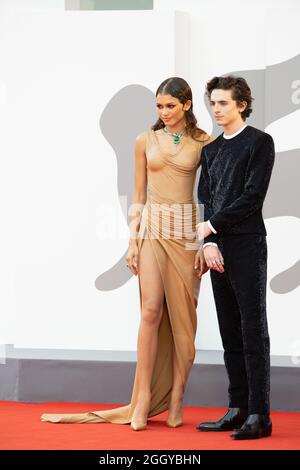 Venedig, Italien. September 2021. Timothee Chalamet und Zendaya besuchen den roten Teppich des Films „Dune“ während des 78. Internationalen Filmfestivals von Venedig am 03. September 2021 in Venedig, Italien. ©Foto: Cinzia Camela. Quelle: Live Media Publishing Group/Alamy Live News Stockfoto