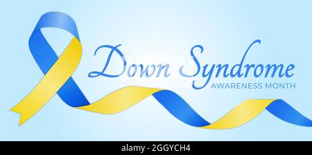 Blue Down Syndrome Awareness Month Banner Illustration Stock Vektor