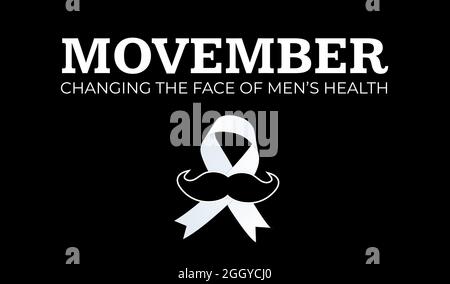 Movember Changing the Face of Men's Health Awareness Month Hintergrunddarstellung Stock Vektor