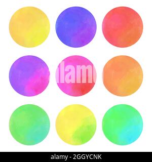 Runde Farbe Aquarell Textur Vektor Stock Vektor