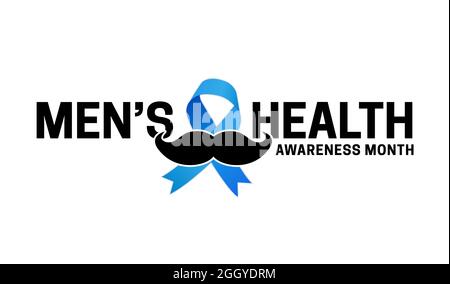 Isoliertes Symbol für den Men's Health Awareness Month mit Band und Schnurrbart Stock Vektor