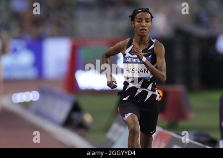 Brüssel, Belgien. September 2021. Sifan Hassan aus den Niederlanden tritt beim Finale der Damenmeile bei der World Athletics Wanda Diamond League am 3. September 2021 in Brüssel, Belgien, an. Quelle: Zheng Huansong/Xinhua/Alamy Live News Stockfoto