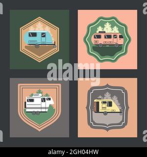 Set von Camper Autos Stock Vektor