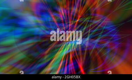 Abstrakter strukturierter Hintergrund mit bunten Neonlinien. Stockfoto