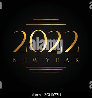 2022 Happy New Year Luxus-Design-Einladungen und Banner oder Hintergrund. Vektorgrafik EPS.8 EPS.10 Stock Vektor
