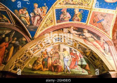 Kapelle des Hl. Johannes des Täufers im Collegio del Cambio (Geldwechselgilde) in Perugia Italien Stockfoto