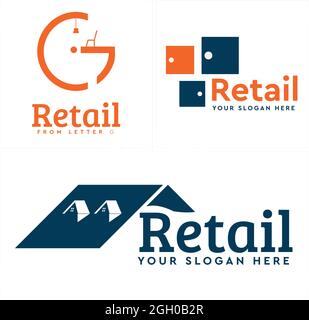 Einzelhandel Business Produkte Home Logo Design Stock Vektor