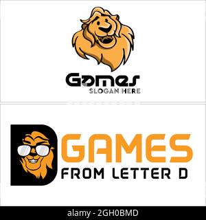 Spiele Freizeit Löwe Logo-Design Stock Vektor