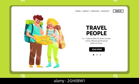 Reisen Menschen Genießen Reise Zusammen Vector Stock Vektor