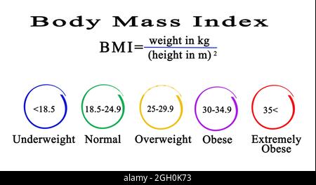 Body-Mass-Index: Gesund und ungesund Stockfoto