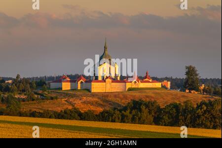 Wallfahrtskirche des heiligen Johannes von Nepomuk in Zelena Hora, Zdar nad Sazavou, Tschechische republik Stockfoto