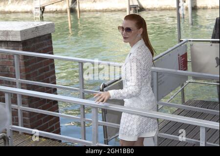 Venedig, Italien. September 2021. Jessica Chastain kommt am 04. September 2021 im Casino im Rahmen des 78. Internationalen Filmfestivals in Venedig, Italien, an. Foto von Aurore Marechal/ABACAPRESS.COM Quelle: Abaca Press/Alamy Live News Stockfoto