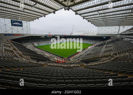 Newcastle, England - 4. September 2021 - Gesamtansicht vor der Rugby League Betfred Super League Magic Weekend Castleford Tigers vs Salford Red Devils im St James' Park Stadium, Newcastle, Großbritannien Credit: Dean Williams/Alamy Live News Stockfoto