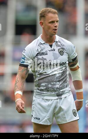 Newcastle, England - 4. September 2021 - Kevin Brown (7) von Salford Red Devils während der Rugby League Betfred Super League Magic Weekend Castleford Tigers vs Salford Red Devils im St James' Park Stadium, Newcastle, Großbritannien Credit: Dean Williams/Alamy Live News Stockfoto