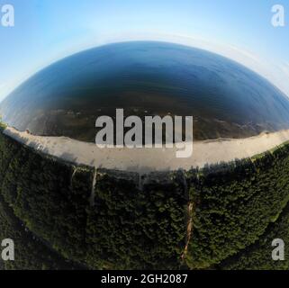 Vollkreis-Panorama: Luftbild: Impressionen: Strand, Ostsee, Usedom (nur für redaktionelle Verwendung. Keine Werbung. Referenzdatenbank: http://www. Stockfoto