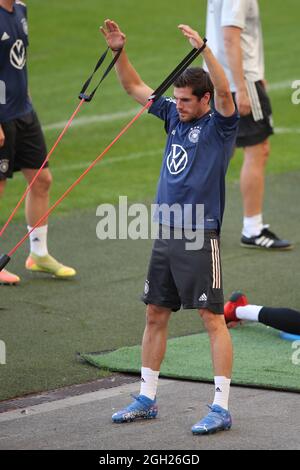 Stuttgart, Deutschland. September 2021. Fußball: Nationalmannschaft, Abschlusstraining vor der WM-Qualifikation gegen Armenien. Der deutsche Jonas Hofmann fährt. Quelle: Tom Weller/dpa/Alamy Live News Stockfoto