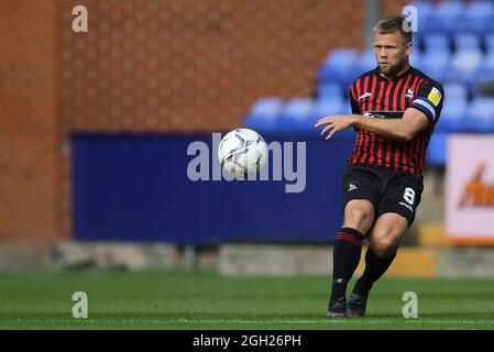 Birkenhead, Großbritannien. September 2021. Nicky Featherstone von Hartlepool United in Aktion. EFL Skybet Football League Two Match, Tranmere Rovers gegen Hartlepool Utd FC im Prenton Park, Birkenhead, Wirral am Samstag, 4. September 2021. Dieses Bild darf nur für redaktionelle Zwecke verwendet werden. Nur zur redaktionellen Verwendung, Lizenz für kommerzielle Nutzung erforderlich. Keine Verwendung bei Wetten, Spielen oder Veröffentlichungen in einem Club/einer Liga/einem Spieler.PIC von Chris Stading/Andrew Orchard Sports Photography/Alamy Live News Credit: Andrew Orchard Sports Photography/Alamy Live News Stockfoto