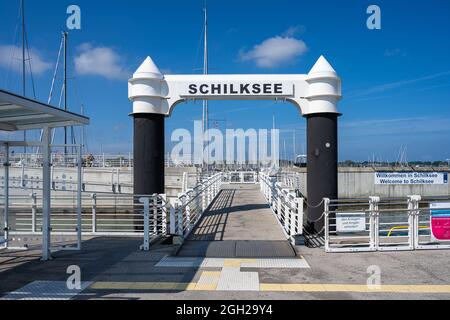 Die Kieler Woche 2021 ist eröffnet. Kleiner als ursprünglich geplant findet die Kieler Woche vom 4. – 12. Sept statt. Stockfoto