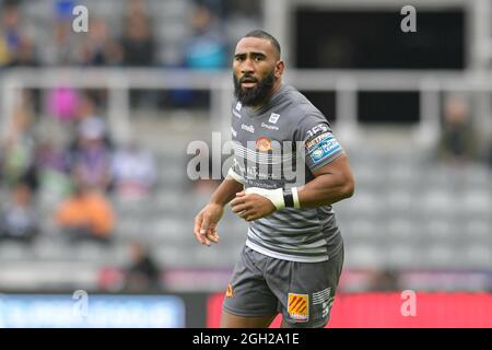 Newcastle, Großbritannien. September 2021. Samisoni Langi (3) von Catalans Dragons in Aktion während des Spiels in Newcastle, Vereinigtes Königreich am 9/4/2021. (Foto von Simon Whitehead/News Images/Sipa USA) Quelle: SIPA USA/Alamy Live News Stockfoto