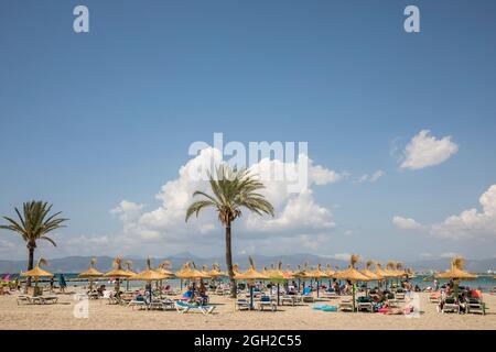 4. September 2021, S'Arenal, Mallorca, Spanien: Am Tag in Arenal an der Playa de Palma auf Mallorca. (Bild: © John-Patrick Morarescu/ZUMA Press Wire) Stockfoto