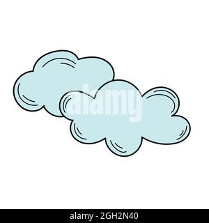Skizze von Wolken. Vektorgrafik. Wolken-Kritzeln-Symbol. Einfaches handgezeichnetes Symbol auf Weiß Stock Vektor