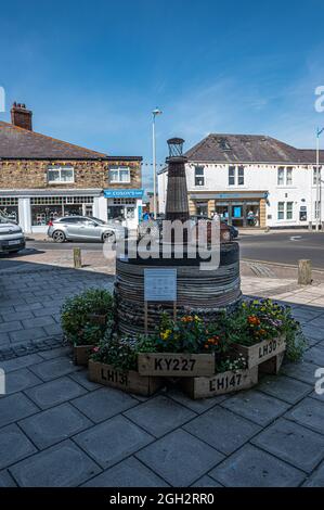 Fischerboote Menorial Statue, Seahouses, Northumberland Stockfoto