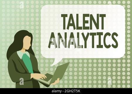 Inspiration zeigt Zeichen Talent Analytics. Business Approach Data Mining und Business Analytics Technique to Talent Data studying Programming Stockfoto