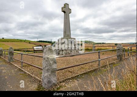 Schlacht von Flodden Gedenkkreuz Stockfoto