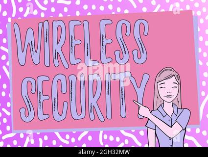 Handschrift Text Wireless Security. Überblick über das Unternehmen Verhinderung von unberechtigtem Zugriff oder Beschädigung von Computern Erstellen interessanter Kurzgeschichten Stockfoto