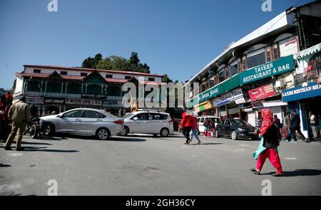 Eine allgemeine Ansicht von Indiens einer der berühmten Hill Station 'Mussoorie' in der Nähe von Dehradun, die sich in Uttarakhand, Indien, befindet. Stockfoto