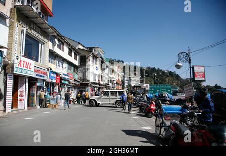 Eine allgemeine Ansicht von Indiens einer der berühmten Hill Station 'Mussoorie' in der Nähe von Dehradun, die sich in Uttarakhand, Indien, befindet. Stockfoto