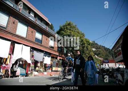 Eine allgemeine Ansicht von Indiens einer der berühmten Hill Station 'Mussoorie' in der Nähe von Dehradun, die sich in Uttarakhand, Indien, befindet. Stockfoto