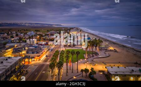 Küstenstadt Imperial Beach, Kalifornien. Tijuana Mexiko in der Ferne. Stockfoto
