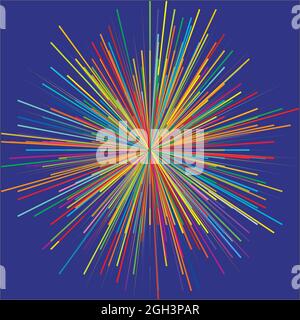 Radiale, strahlende dynamische Strahlen, Strahlungslinien. Starburst, Sunburst-Element. Glanz-, Glanz-Effekt. Glitzer, Glitzer, Glitzer, Glare-Design – Stock Vector illu Stock Vektor