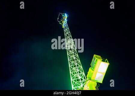 Der Wolkenkratzer. Eine der schnellsten, unheimlichsten und extremsten Karnevalsfahrten der Welt. 2021 Minnesota State Fair, St. Paul, Minnesota. Stockfoto