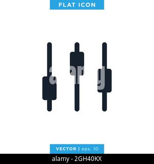 Design-Vorlage für Equalizer-Symbol-Vektor-Stock-Illustration. Vektor eps 10. Stock Vektor