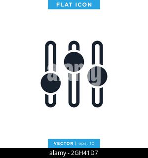 Design-Vorlage für Equalizer-Symbol-Vektor-Stock-Illustration. Vektor eps 10. Stock Vektor